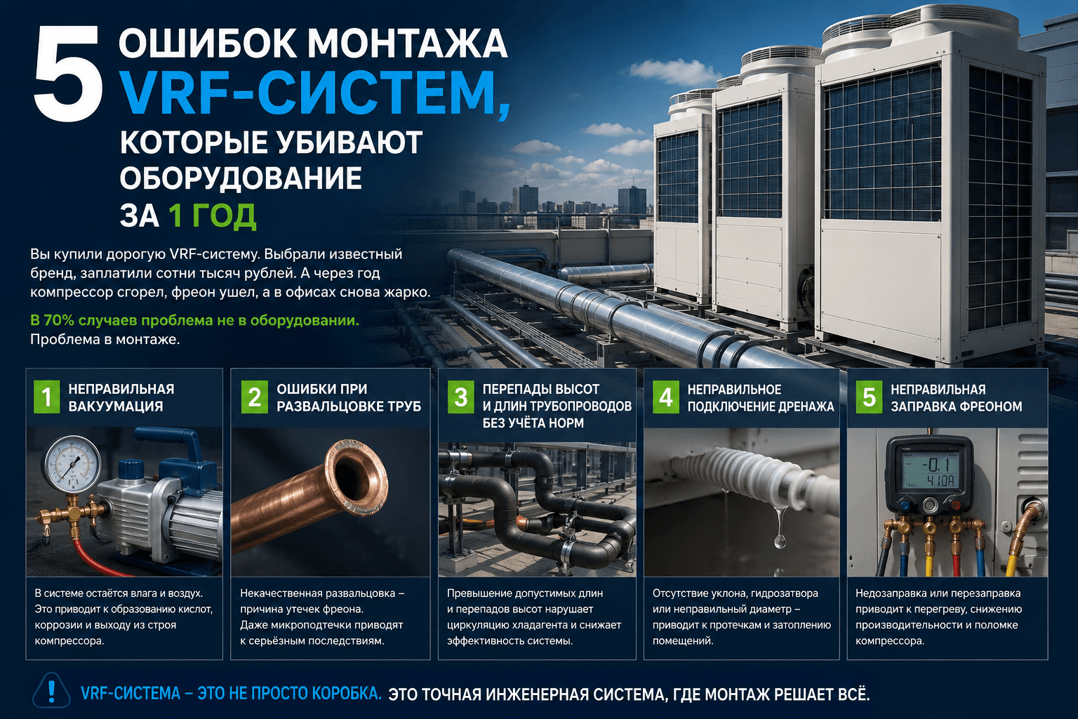 5 ошибок монтажа VRF