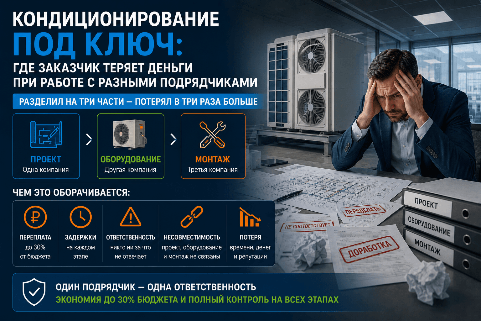 Кондиционирование под ключ: где теряют деньги
