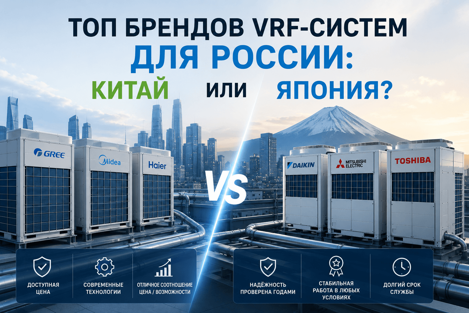 Топ брендов VRF-систем: Китай или Япония?