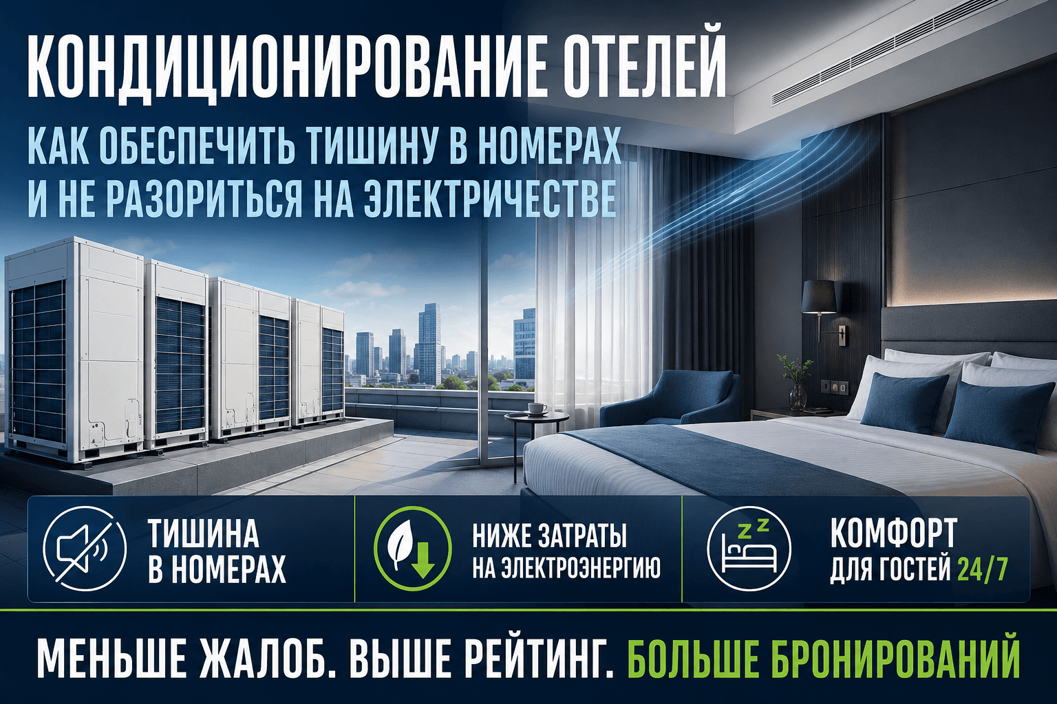 Кондиционирование отелей: тишина и экономия
